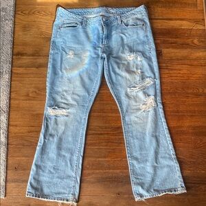 Distressed Light Blue Jeans American Eagle